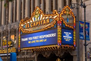 Marquee at El Capitan reads: 