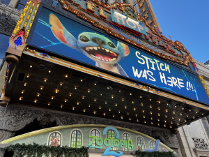 Stitch Was Here marquee at the El Capitan theater in Los Angeles