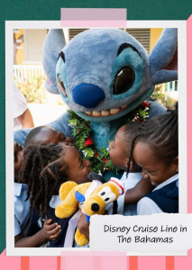Stitch hugs kids in The Bahamas