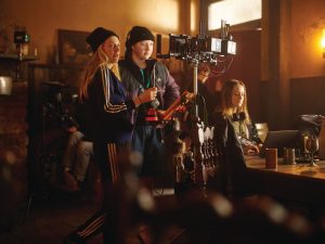 Remy looks at camera during filming