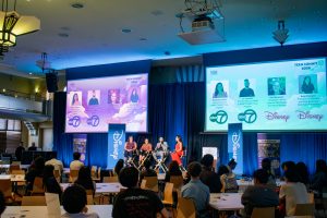 career panel speaks on stage at Kollab summit